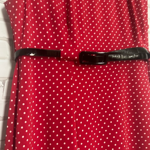 EUC NorthStyle polka dot red dress fit and flare Size 14P runs large fits 10 - Picture 5 of 13